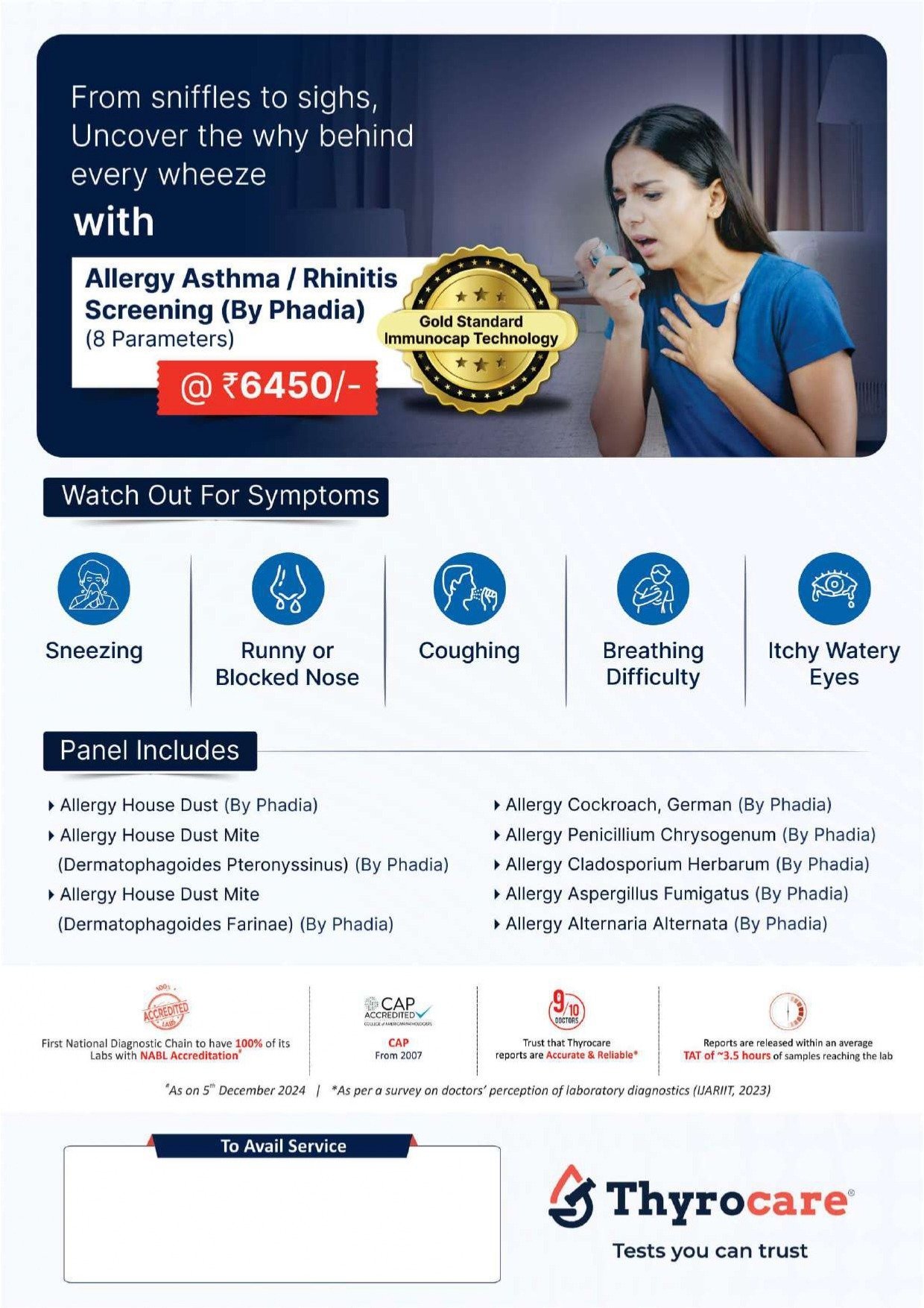 ALLERGY ASTHMA / RHINITIS SCREENING (BY PHADIA)